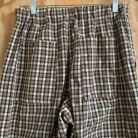 Handmade brown plaid wide leg trousers - Picture 4 of 7